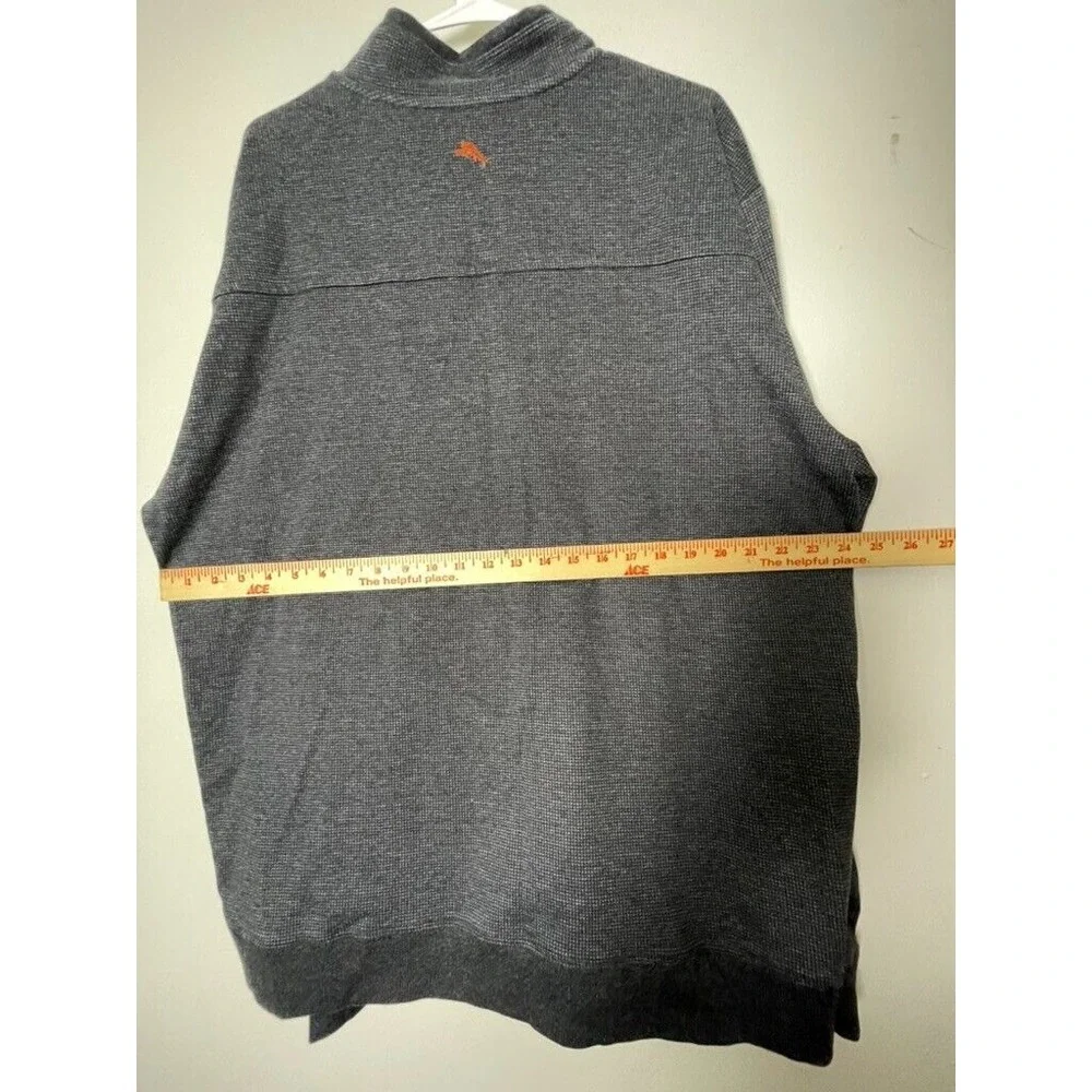 Tommy Bahama‎ Blend Pullover Sweater Gray XXL Long Sleeve Button Mens 2XL